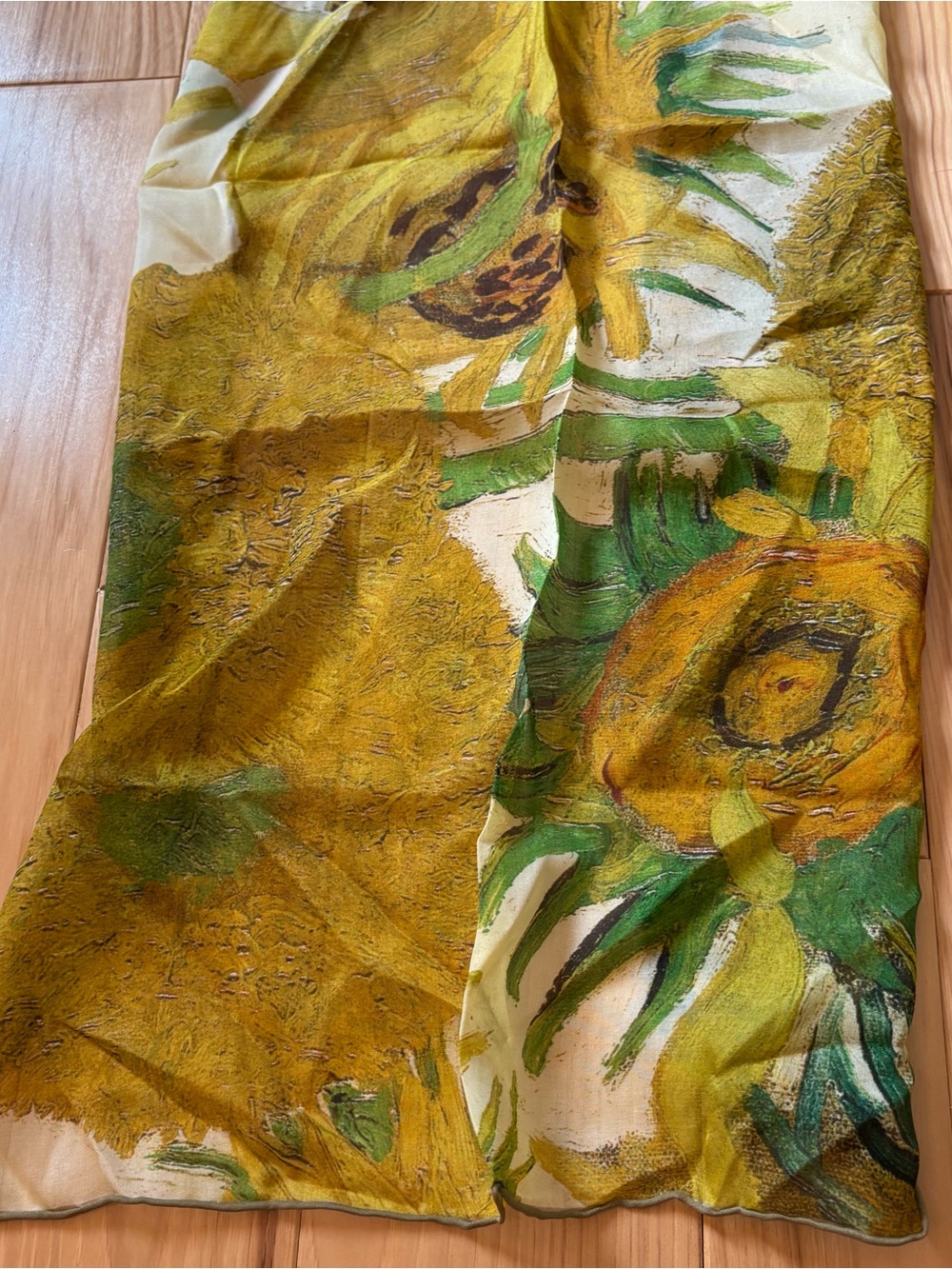 Fox & Chave National Gallery Silk Van Gogh Sunflowers Scarf View 3